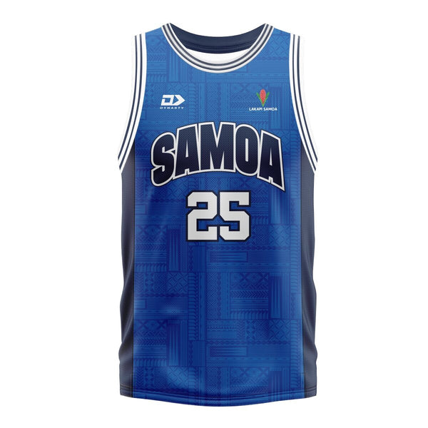2025 Lakapi Samoa Mens Basketball Singlet - Blue