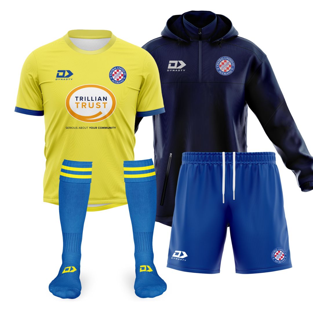 Central United FC Mens Playing Kit Bundle + Jacket