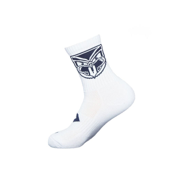 2024 New Zealand Warriors White Crew Sock-LEFT