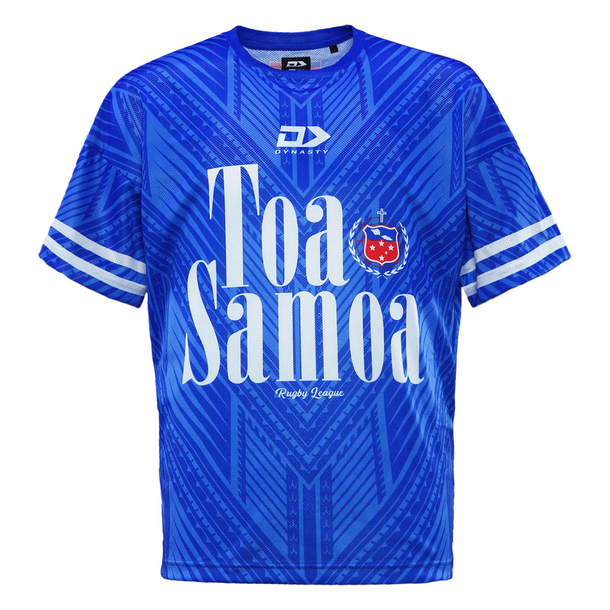 2023 Toa Samoa Rugby League Mens Blue Oversized Tee-FRONT