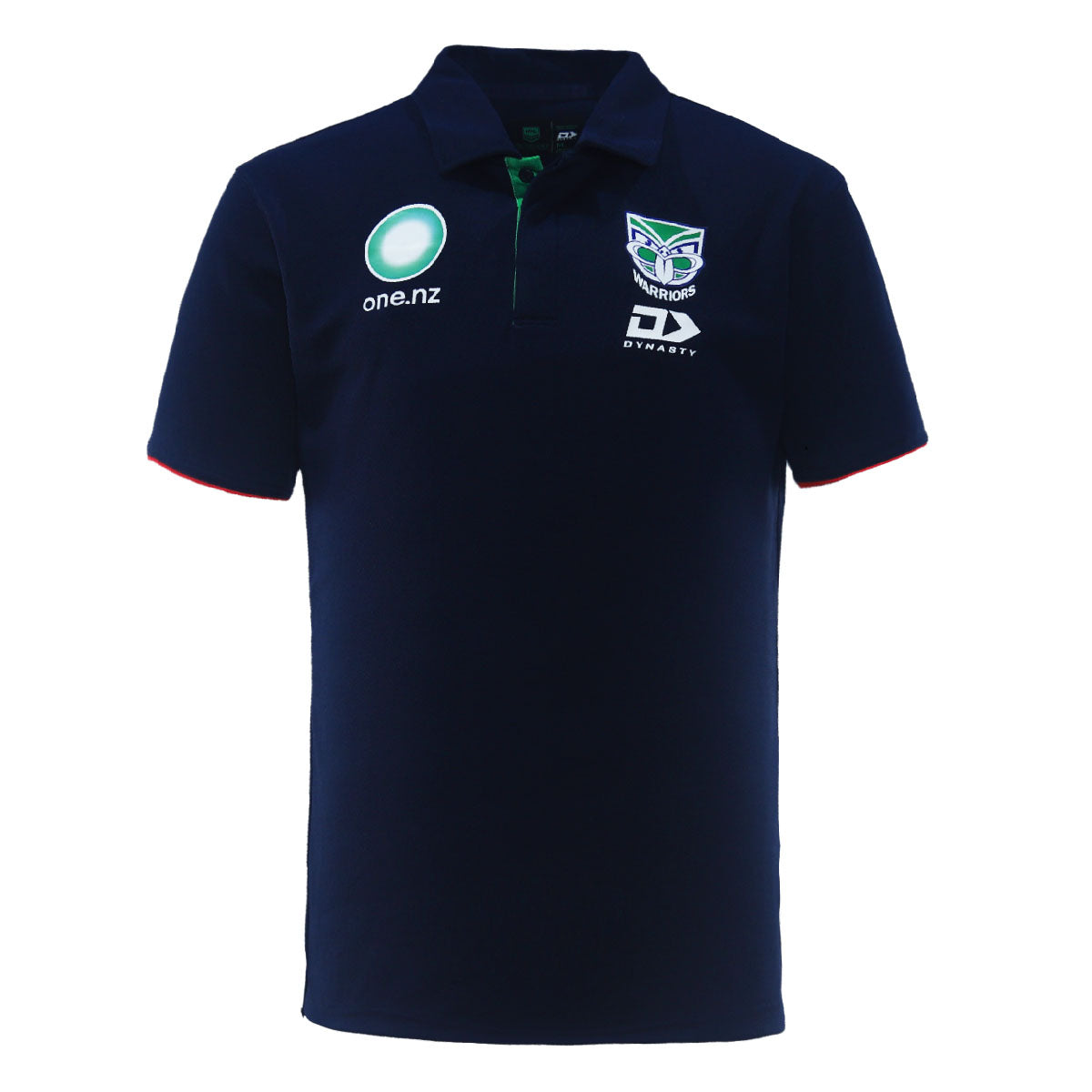 2024 New Zealand Warriors Mens Navy Media Polo-FRONT