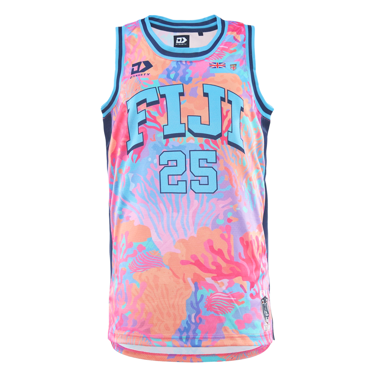 2025 Fiji Bati Mens Basketball Singlet - Coral