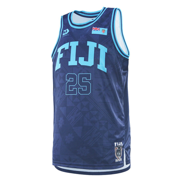 2025 Fiji Bati Mens Basketball Singlet - Navy