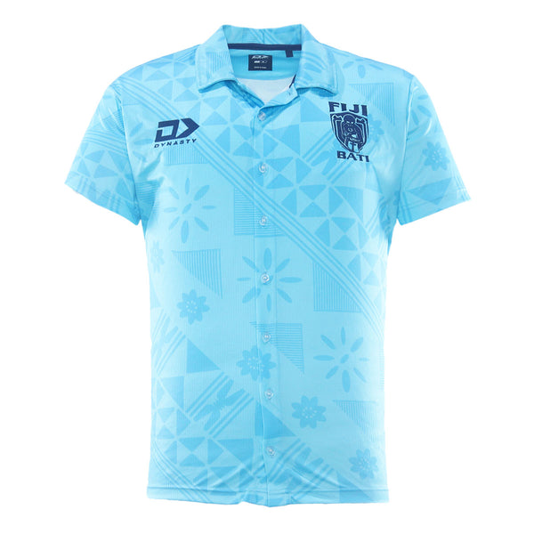 2025 Fiji Bati Mens Button Up Polo - Blue