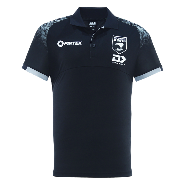 2025 Kiwis Rugby League Mens Media Polo - Black