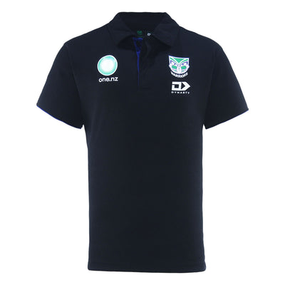2025 New Zealand Warriors Mens Black Media Polo