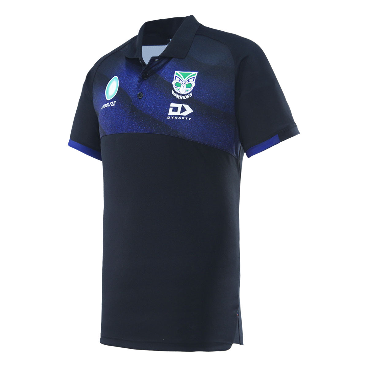 2025 New Zealand Warriors Mens Black Sand Media Polo