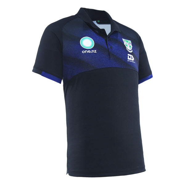 2025 New Zealand Warriors Mens Black Sand Media Polo