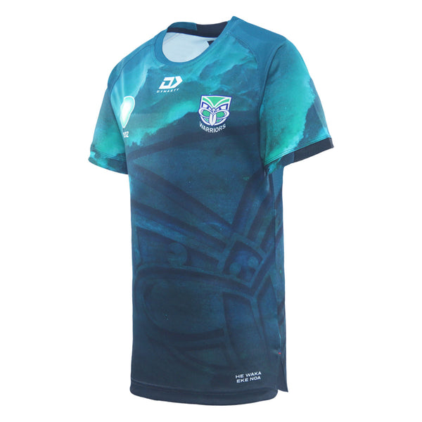 2025 NZ Warriors NRLW Junior Warm Up Tee - Pounamu