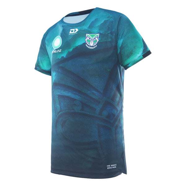 2025 NZ Warriors NRLW Mens Warm Up Tee - Pounamu