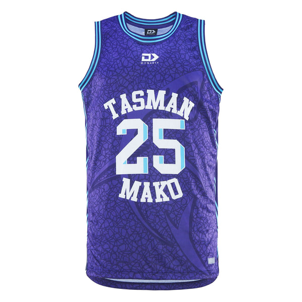 2025 Tasman Mako Mens Basketball Singlet - Purple