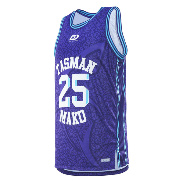 2025 Tasman Mako Mens Basketball Singlet - Purple