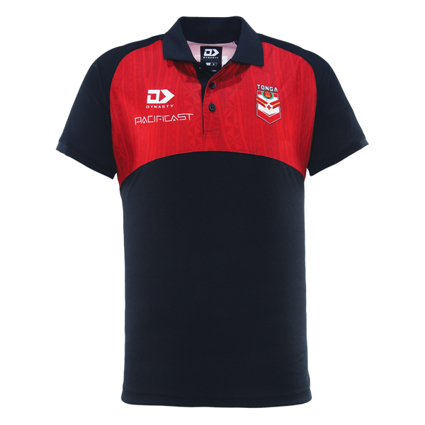 2025 Tonga Rugby League Mens Media Polo - Black