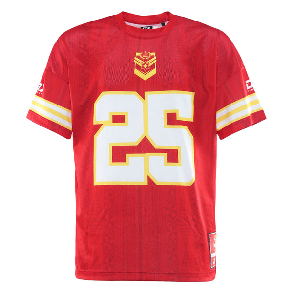 2025 Tonga Rugby League Mens Oversized Tee - Red