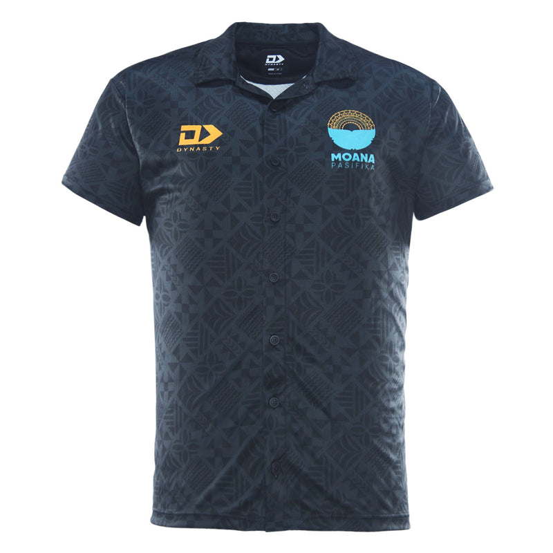 2026 Moana Pasifika Mens Button Up Polo - Black