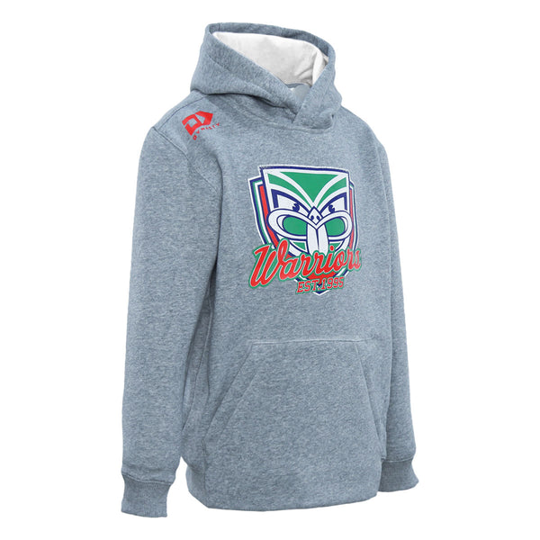 2025 New Zealand Warriors Junior Graphic Hoodie - Grey Marle