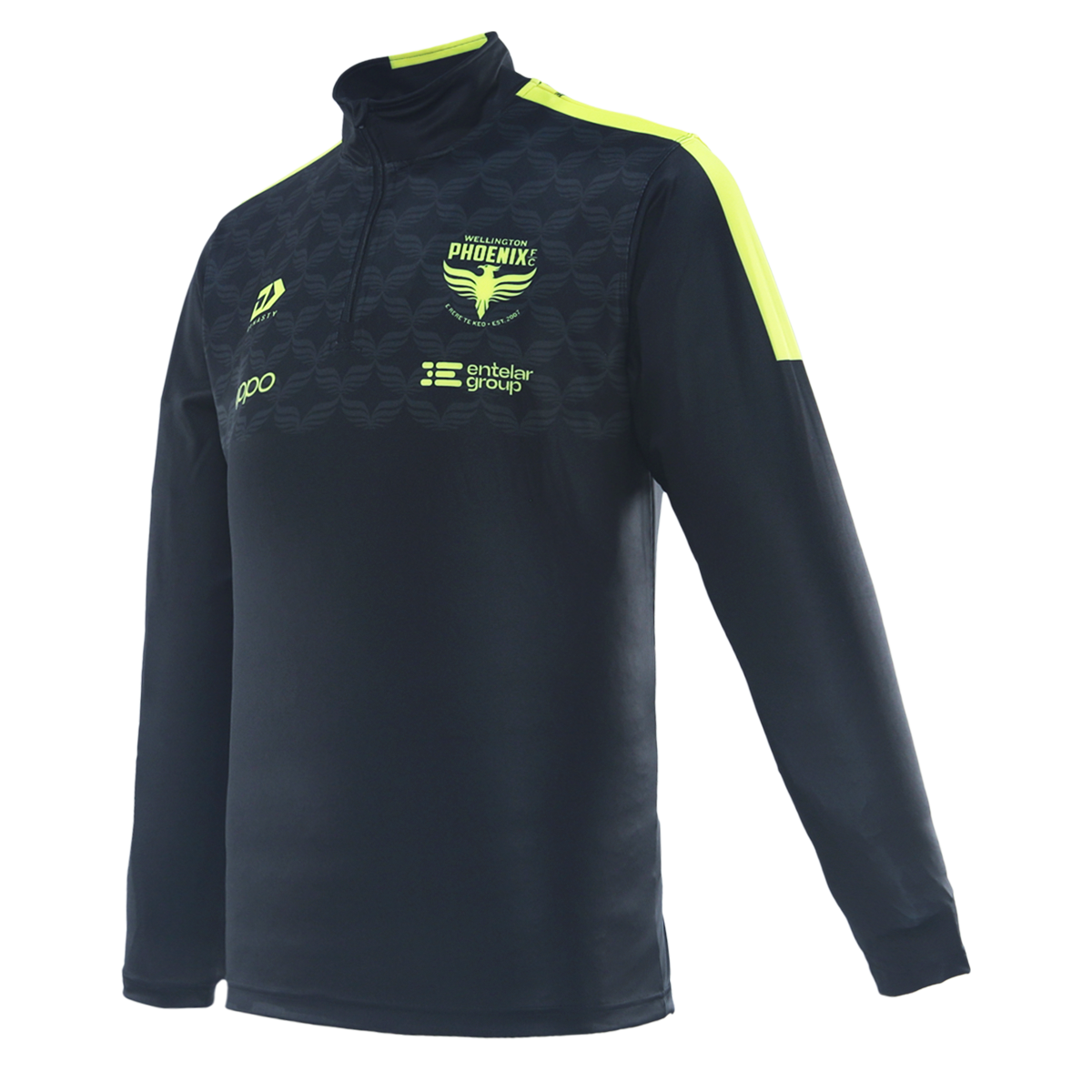 25/26 Wellington Phoenix Adults Quarter Zip Travel Long Sleeve - Black