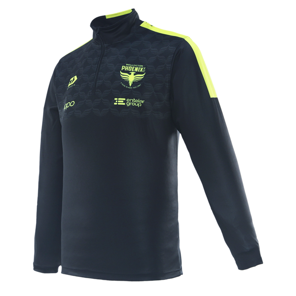 25/26 Wellington Phoenix Adults Quarter Zip Travel Long Sleeve - Black