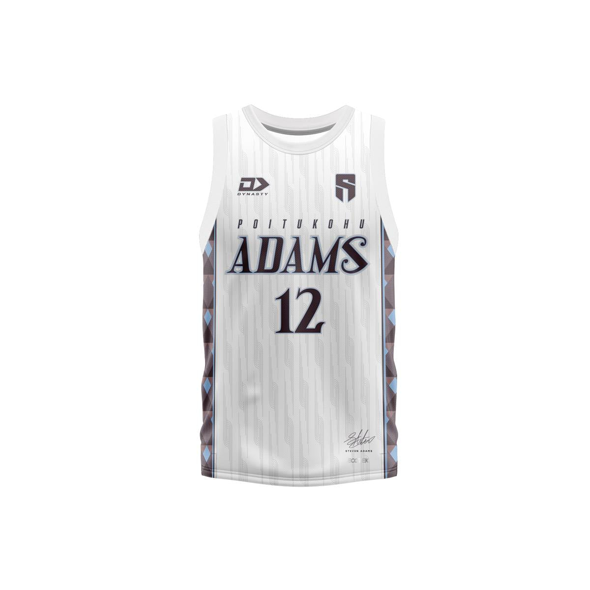 Steven Adams x Dynasty Junior Basketball Singlet - White