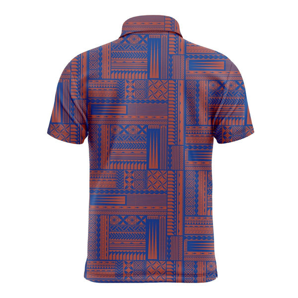 2025 Lakapi Samoa Button Up Shirt - Blue and Red