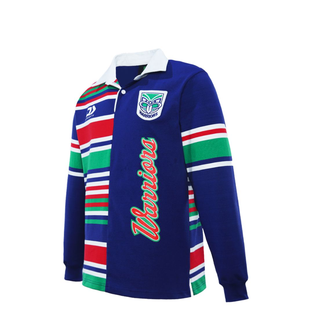 2024 New Zealand Warriors Junior Long Sleeve Traditional Polo-LEFT