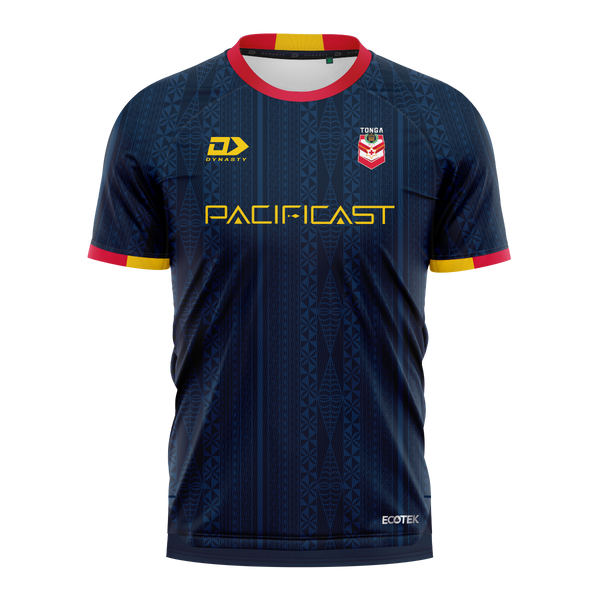 2025 Tonga Rugby League Mens Players Warm up Tee - Navy