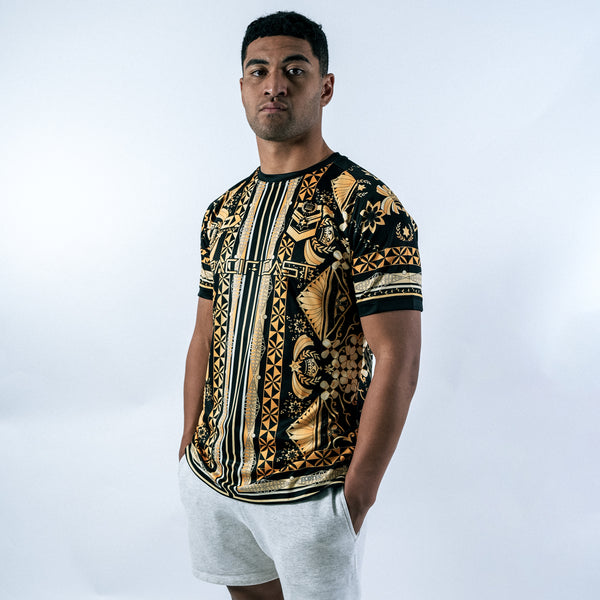 2025 Tonga Rugby League Mens Captains Run Tee - Gold