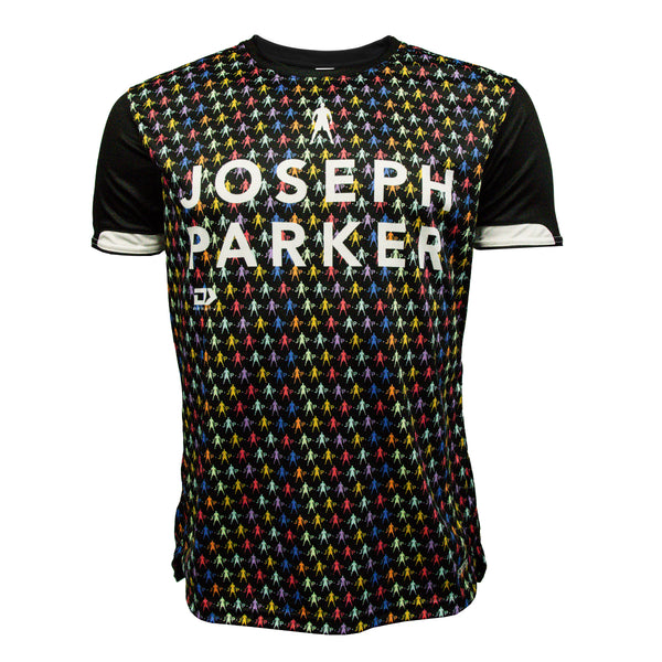 Joseph Parker Black Pattern Tee-FRONT