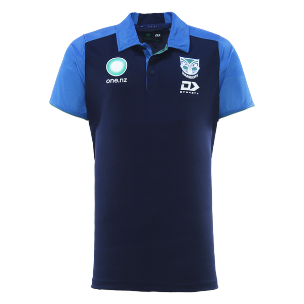 2026 NZ Warriors Mens Media Polo  - Navy