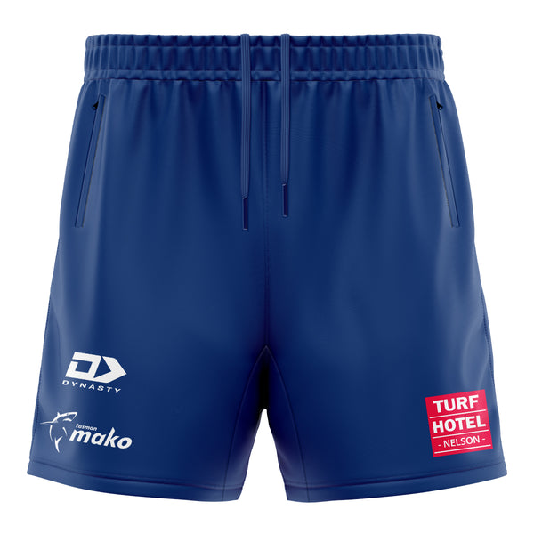 2026 Tasman Mako Rugby Adults Blue Gym Short