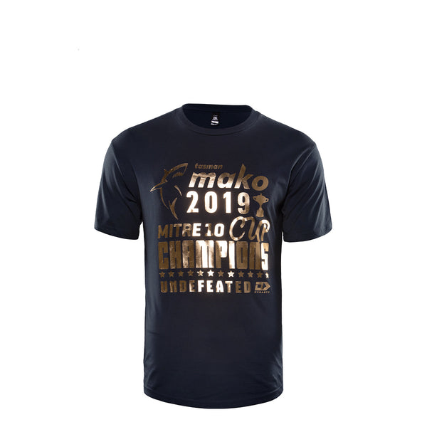 2019/2020 Tasman champion Graphic Tee Navy with Gold writing