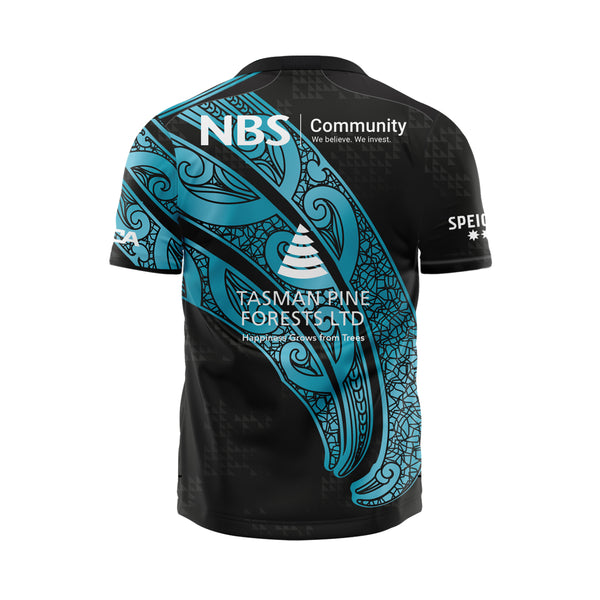 2026 Tasman Mako Rugby Adults Black Training Tee