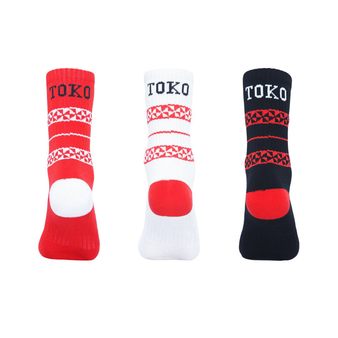 2025 Tonga Rugby League 3 Pack Crew Sock - Assorted