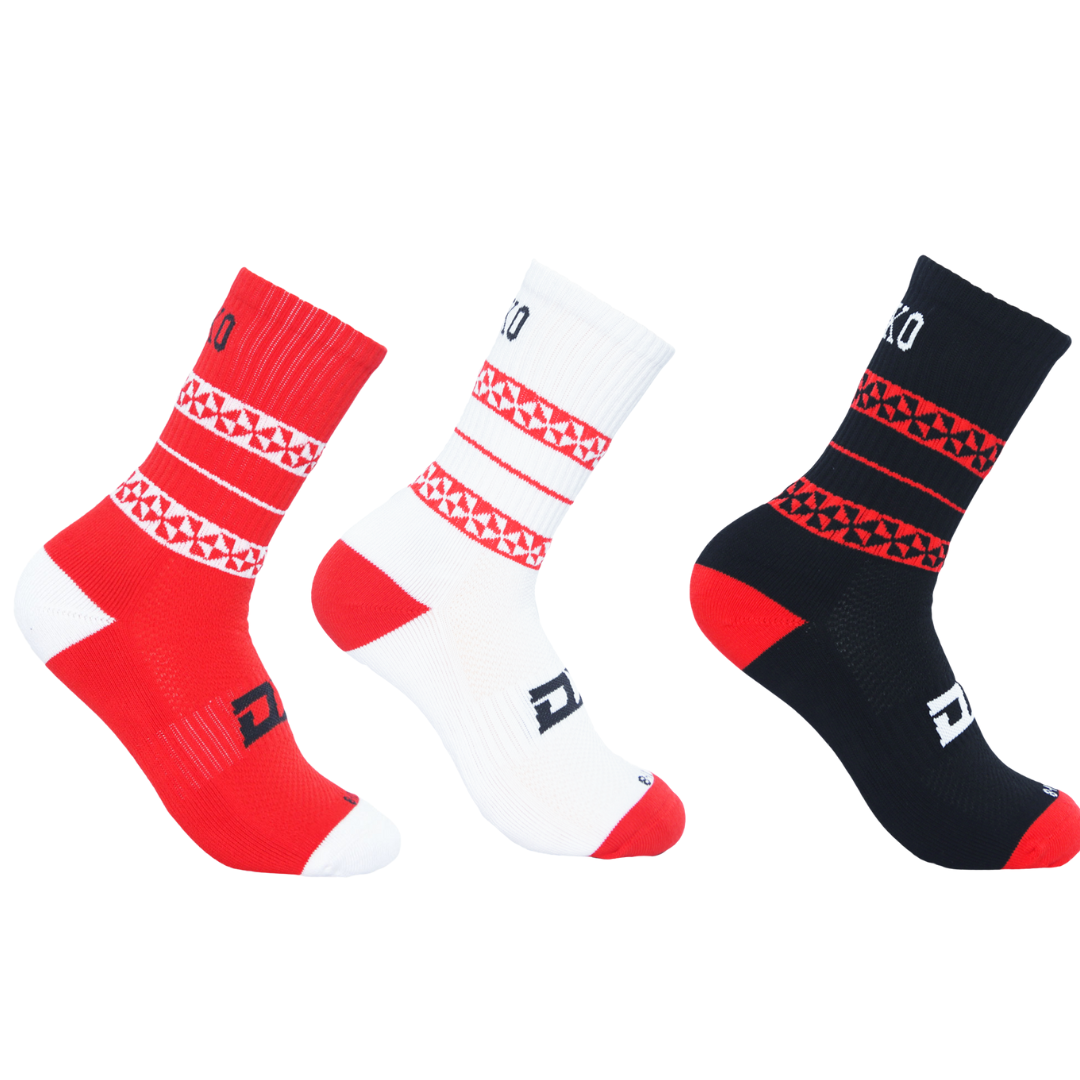 2025 Tonga Rugby League 3 Pack Crew Sock - Assorted