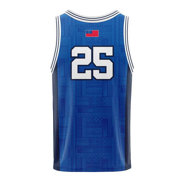 2025 Lakapi Samoa Mens Basketball Singlet - Blue