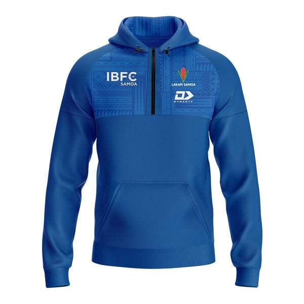 2025 Lakapi Samoa Mens Qtr Zip Hoodie - Blue