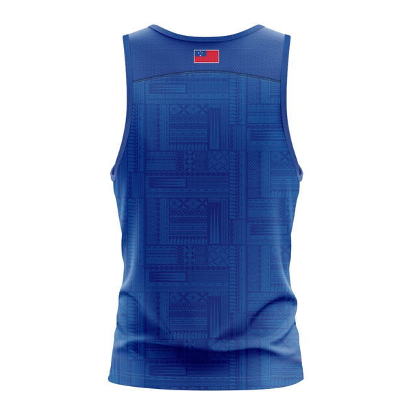2025 Lakapi Samoa Mens Training Singlet - Blue