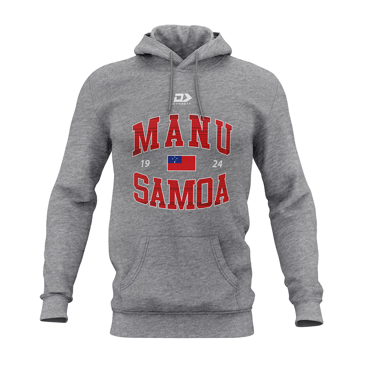 2021 Manu Samoa Rugby Mens Graphic Hoodie - Grey Marle